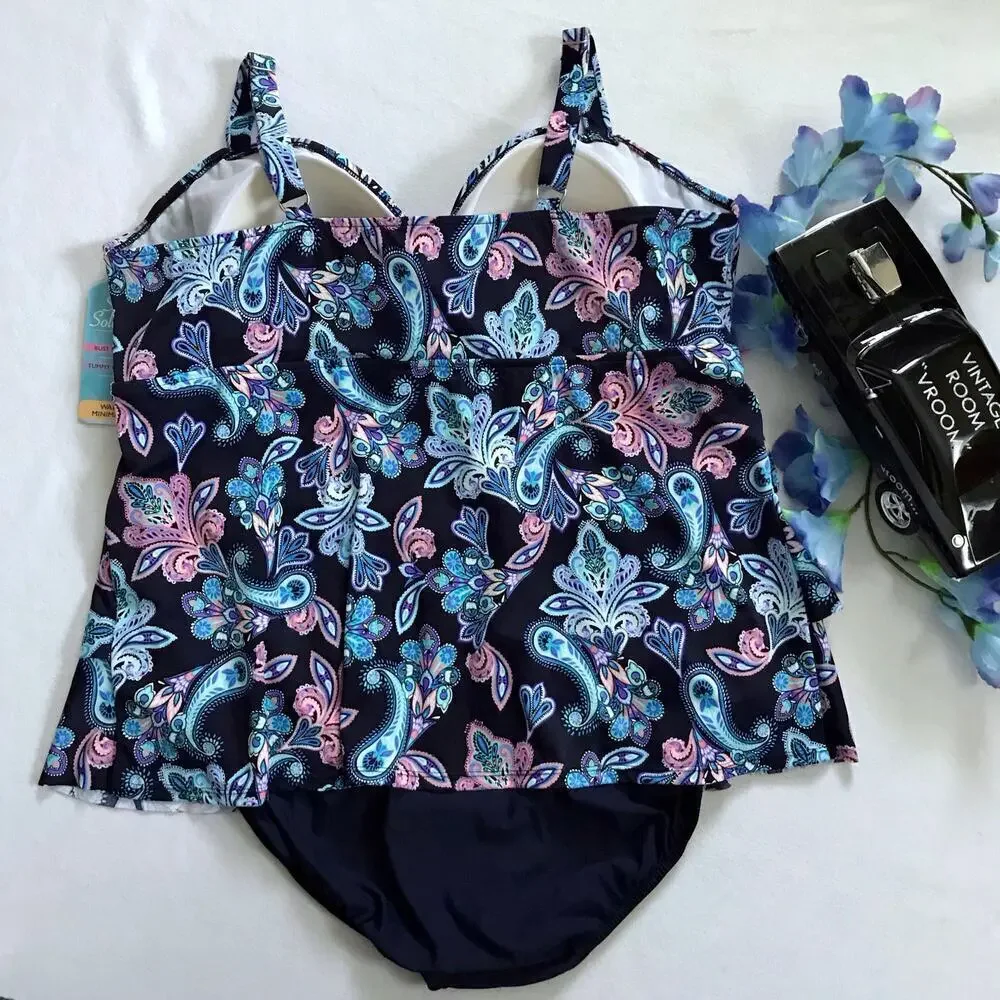 Swim Solutions NWT One Piece Swim Suit Women 24W - Picture 6 of 13